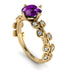 Leaves All Around Yellow Gold Amethyst Ring - Sydney 2ct No. 301