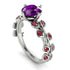 Leaves All Around White Gold Amethyst Ring - Sydney 2ct No. 312