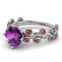 Leaves All Around White Gold Amethyst Ring - Sydney 2ct No. 312