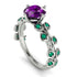 Leaves All Around White Gold Amethyst Ring - Sydney 2ct No. 306