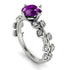 Leaves All Around White Gold Amethyst Ring - Sydney 2ct No. 303