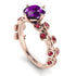 Leaves All Around Rose Gold Amethyst Ring - Sydney 2ct No. 311