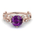 Leaves All Around Rose Gold Amethyst Ring - Sydney 2ct No. 302