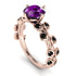 Leaves All Around Rose Gold Amethyst Ring - Sydney 2ct No. 308