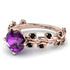 Leaves All Around Rose Gold Amethyst Ring - Sydney 2ct No. 308