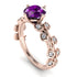Leaves All Around Rose Gold Amethyst Ring - Sydney 2ct No. 302