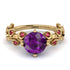 Leaves All Around Yellow Gold Amethyst Ring - Sydney 2ct No. 310