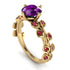 Leaves All Around Yellow Gold Amethyst Ring - Sydney 2ct No. 310