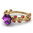Leaves All Around Yellow Gold Amethyst Ring - Sydney 2ct No. 310