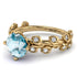 Leaves All Around Yellow Gold Aquamarine Ring - Sydney 2ct No. 401