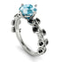 Leaves All Around White Gold Aquamarine Ring - Sydney 2ct No. 409