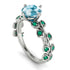 Leaves All Around White Gold Aquamarine Ring - Sydney 2ct No. 406