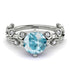 Leaves All Around White Gold Aquamarine Ring - Sydney 2ct No. 403