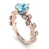 Leaves All Around Rose Gold Aquamarine Ring - Sydney 2ct No. 402