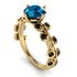 Leaves All Around Yellow Gold Blue Topaz Ring - Sydney 2ct No. 507