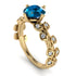 Leaves All Around Yellow Gold Blue Topaz Ring - Sydney 2ct No. 501