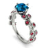 Leaves All Around White Gold Blue Topaz Ring - Sydney 2ct No. 512