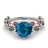 Leaves All Around White Gold Blue Topaz Ring - Sydney 2ct No. 512