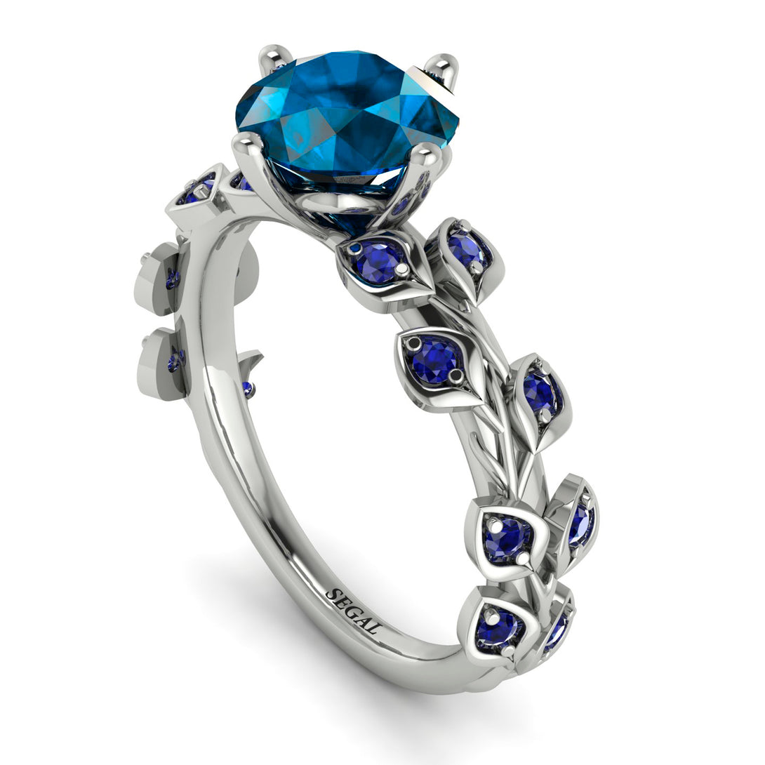 Leaves All Around Blue Topaz Ring - Sydney 2ct No. 515