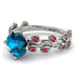 Leaves All Around White Gold Blue Topaz Ring - Sydney 2ct No. 512