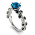 Leaves All Around White Gold Blue Topaz Ring - Sydney 2ct No. 509