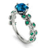 Leaves All Around White Gold Blue Topaz Ring - Sydney 2ct No. 506