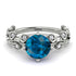 Leaves All Around White Gold Blue Topaz Ring - Sydney 2ct No. 503