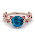 Leaves All Around Rose Gold Blue Topaz Ring - Sydney 2ct No. 511