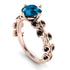 Leaves All Around Rose Gold Blue Topaz Ring - Sydney 2ct No. 508