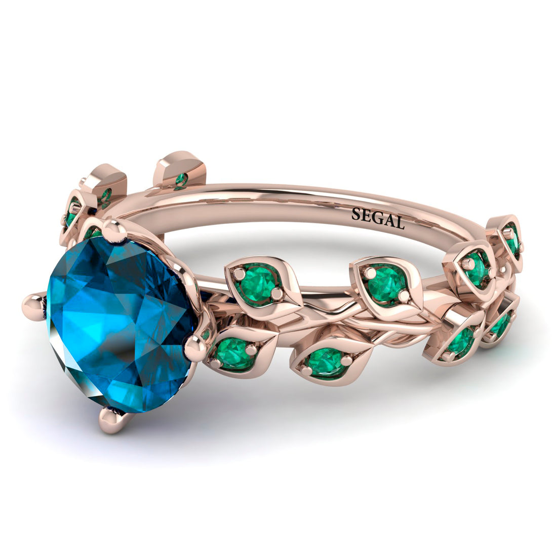Leaves All Around Blue Topaz Ring - Sydney 2ct No. 505