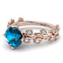 Leaves All Around Rose Gold Blue Topaz Ring - Sydney 2ct No. 502