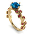 Leaves All Around Yellow Gold Blue Topaz Ring - Sydney 2ct No. 510