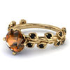 Leaves All Around Yellow Gold Brown Diamond Ring - Sydney 2ct No. 1107