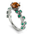 Leaves All Around White Gold Brown Diamond Ring - Sydney 2ct No. 1106