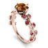 Leaves All Around Rose Gold Brown Diamond Ring - Sydney 2ct No. 1111