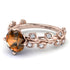 Leaves All Around Rose Gold Brown Diamond Ring - Sydney 2ct No. 1102