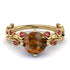 Leaves All Around Yellow Gold Brown Diamond Ring - Sydney 2ct No. 1110