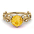 Leaves All Around Yellow Gold Citrine Ring - Sydney 2ct No. 601