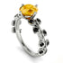 Leaves All Around White Gold Citrine Ring - Sydney 2ct No. 609
