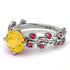 Leaves All Around White Gold Citrine Ring - Sydney 2ct No. 612