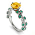 Leaves All Around White Gold Citrine Ring - Sydney 2ct No. 606