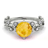 Leaves All Around White Gold Citrine Ring - Sydney 2ct No. 603