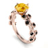 Leaves All Around Rose Gold Citrine Ring - Sydney 2ct No. 608