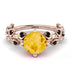 Leaves All Around Rose Gold Citrine Ring - Sydney 2ct No. 608