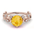 Leaves All Around Rose Gold Citrine Ring - Sydney 2ct No. 602