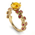 Leaves All Around Yellow Gold Citrine Ring - Sydney 2ct No. 610