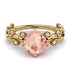Leaves All Around Yellow Gold Morganite Ring - Sydney 2ct No. 901