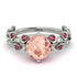 Leaves All Around White Gold Morganite Ring - Sydney 2ct No. 912