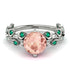 Leaves All Around White Gold Morganite Ring - Sydney 2ct No. 906