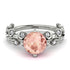 Leaves All Around White Gold Morganite Ring - Sydney 2ct No. 903